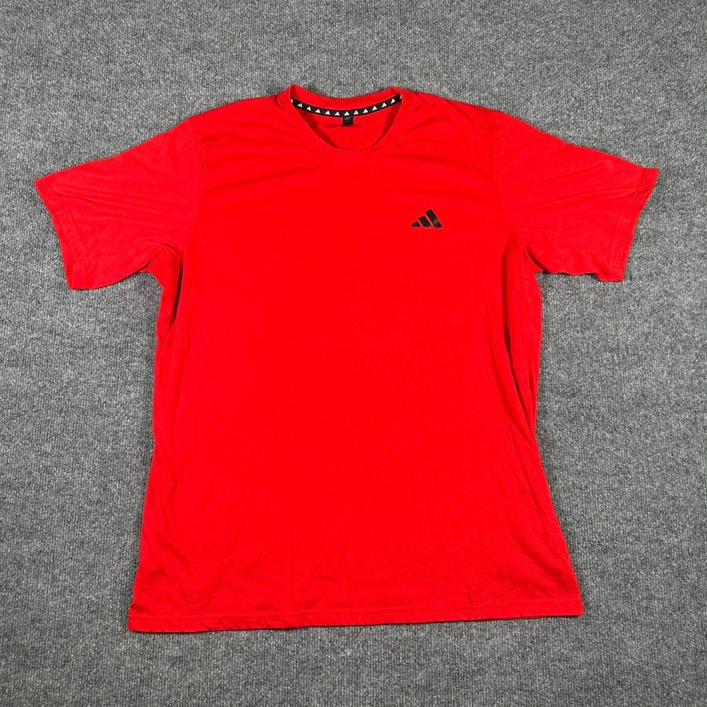 Adidas T-Shirt Mens Size XL Red Aeroready Athletic Short Sleeve Logo Sport Gym